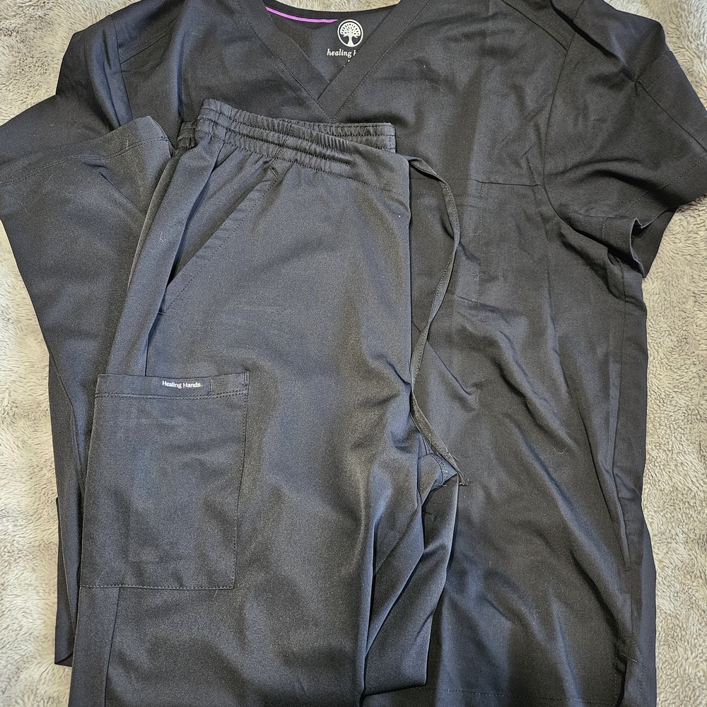 Healing Hands Black Scrub Ensemble